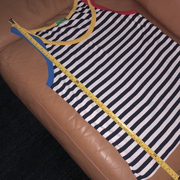 BENETTON (XL) Multicolour vintage strap shirt 100% cotton - Picture 5 of 11